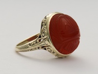 Carnelian Scarab Antique Ring