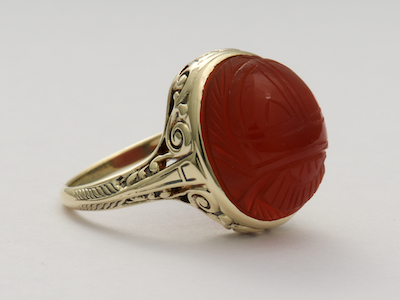 Carnelian Scarab Antique Ring