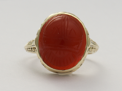 Carnelian Scarab Antique Ring