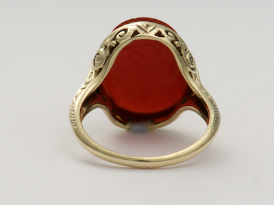 Carnelian Scarab Antique Ring