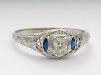 Antique Engagement Ring with Old Mine Cut Diamond