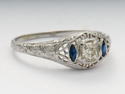 Antique Engagement Ring with Old Mine Cut Diamond