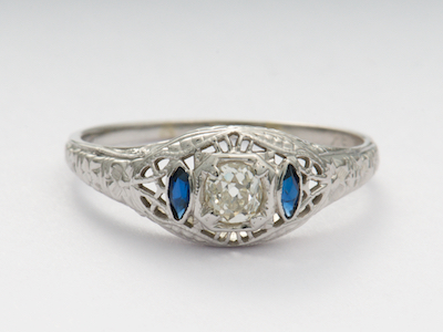 Antique Engagement Ring with Old Mine Cut Diamond