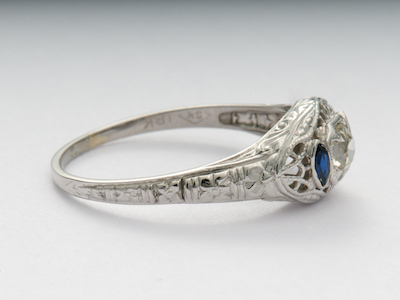 Antique Engagement Ring with Old Mine Cut Diamond