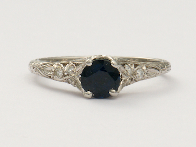 Antique Engagement Ring with Sapphire