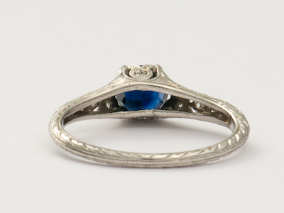 Antique Engagement Ring with Sapphire