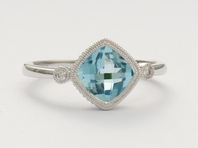 Vintage Inspired Engagement Ring in Shades of Blue