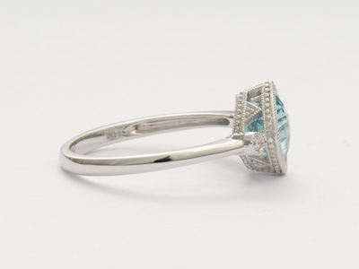 Vintage Inspired Engagement Ring in Shades of Blue