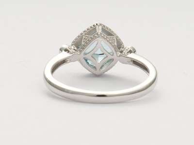 Vintage Inspired Engagement Ring in Shades of Blue
