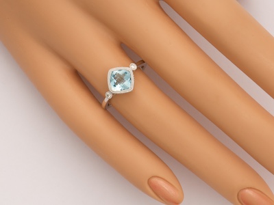 Vintage Inspired Engagement Ring in Shades of Blue