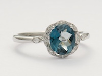 Blue as the Sky Vintage Inspired Engagement Ring