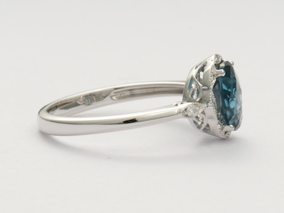 Blue as the Sky Vintage Inspired Engagement Ring