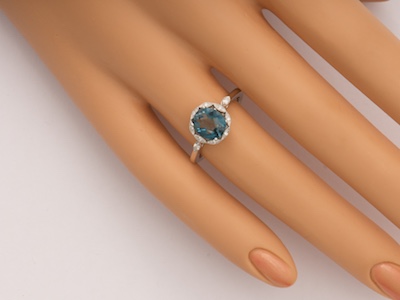 Blue as the Sky Vintage Inspired Engagement Ring