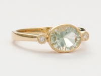 Engagement Ring in Pale Greens and Yellows