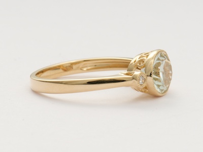 Engagement Ring in Pale Greens and Yellows