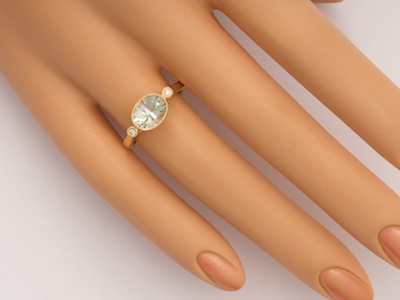 Engagement Ring in Pale Greens and Yellows
