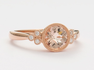 Soft Blush Vintage Style Engagement Ring