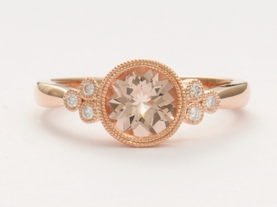 Soft Blush Vintage Style Engagement Ring