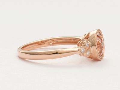 Soft Blush Vintage Style Engagement Ring