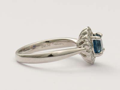 Vintage Inspired Diamond and Sapphire Engagement Ring