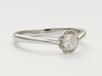 Charming Rose Petal Vintage Style Engagement Ring