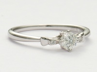 Vintage Style Diamond Engagement Ring with Bows