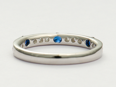 Blue Sapphire and Diamond Wedding Ring