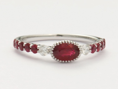 Fiery Red Ruby Engagement Ring