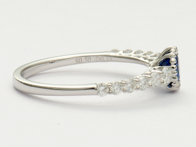 Petite Sapphire and Diamond Engagement Ring