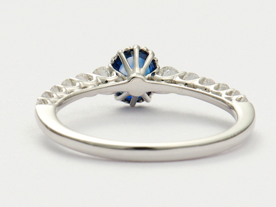 Petite Sapphire and Diamond Engagement Ring