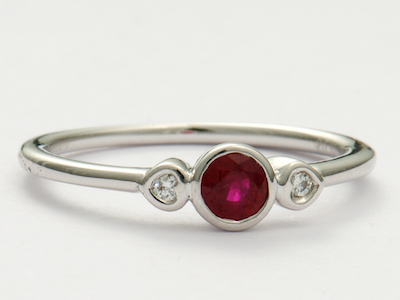 Simply Elegant Ruby and Diamond Engagement Ring