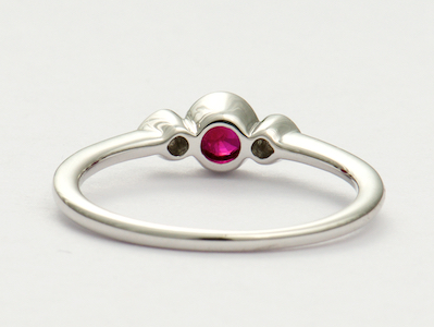 Simply Elegant Ruby and Diamond Engagement Ring