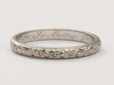 Hand Engraved Antique Wedding Ring