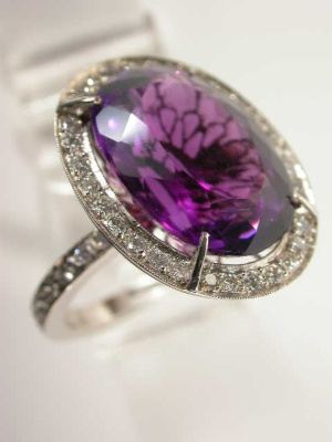 Amethyst and Diamond Ring