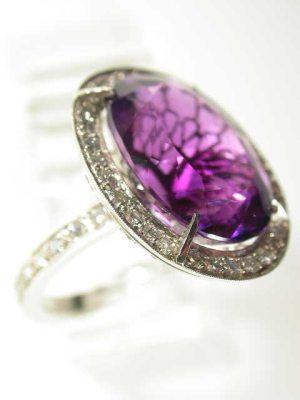 Amethyst and Diamond Ring