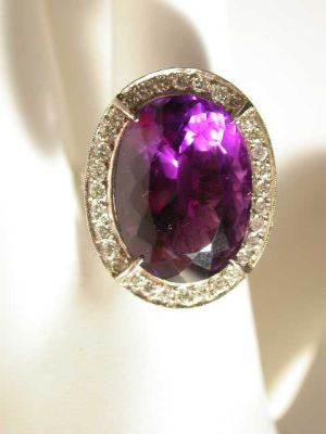 Amethyst and Diamond Ring