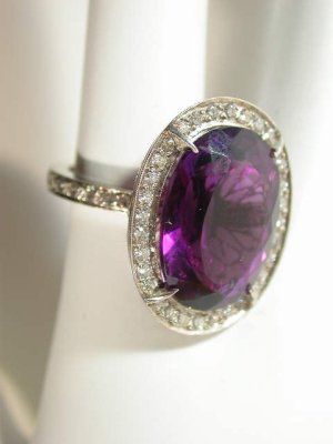 Amethyst and Diamond Ring